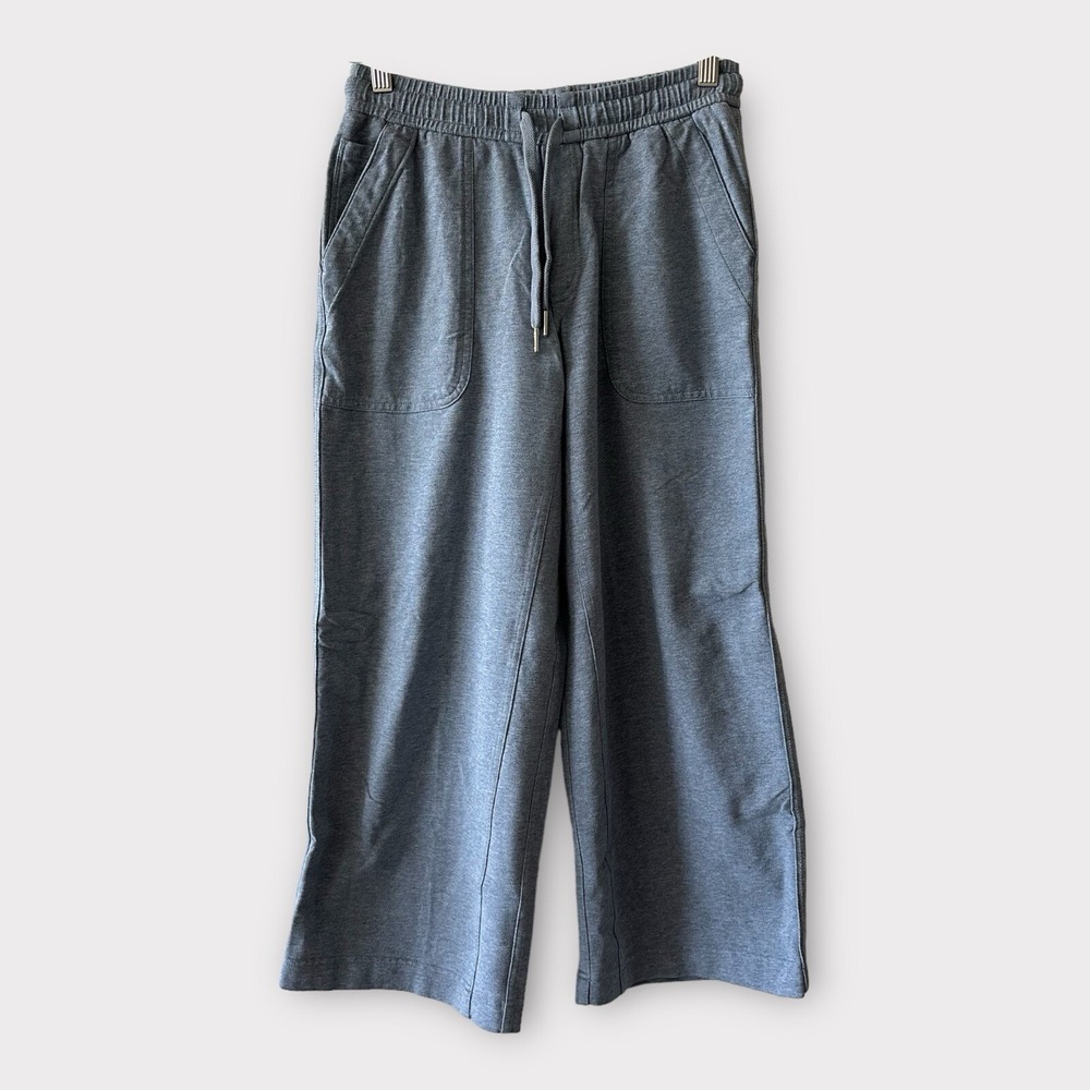 Athleta Light Blue Farallon Heathered Wide Crop Pants Women's Size 0 - Picture 3 of 10